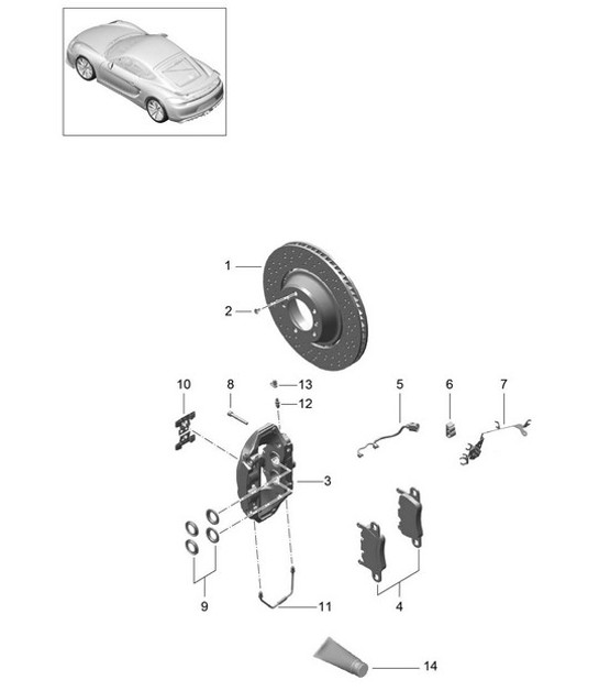 Diagram 603-000 Porsche Cayman 987C / 981C (2005-2016) Ruote, freni