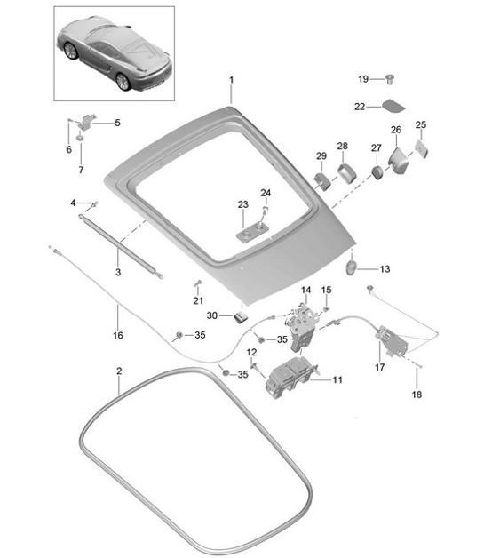 Diagram 803-005 Porsche Cayman 987C / 981C (2005-2016) Karosserie
