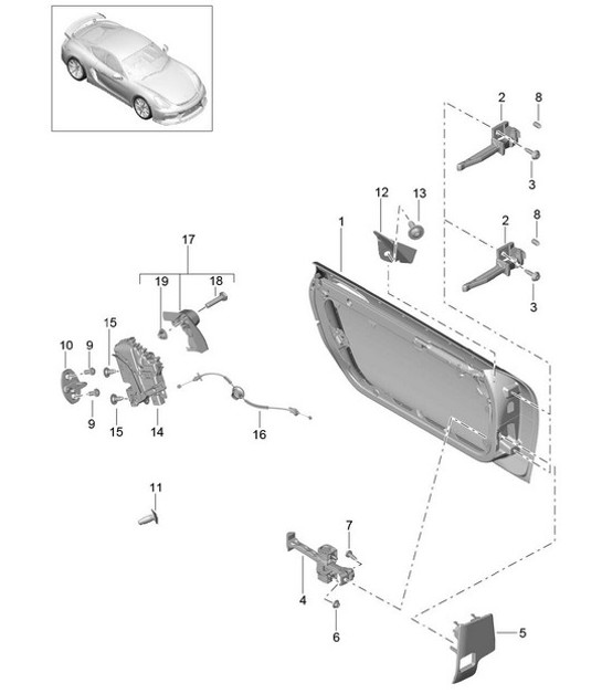 Diagram 804-000 Porsche 997 MK1 TURBO 2007-09 Carrosserie