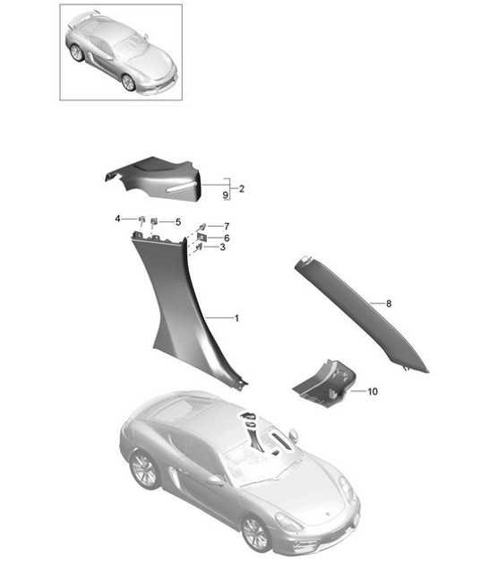 Diagram 807-020 Porsche Macan (95B) MK1 (2014-2018) Carrozzeria