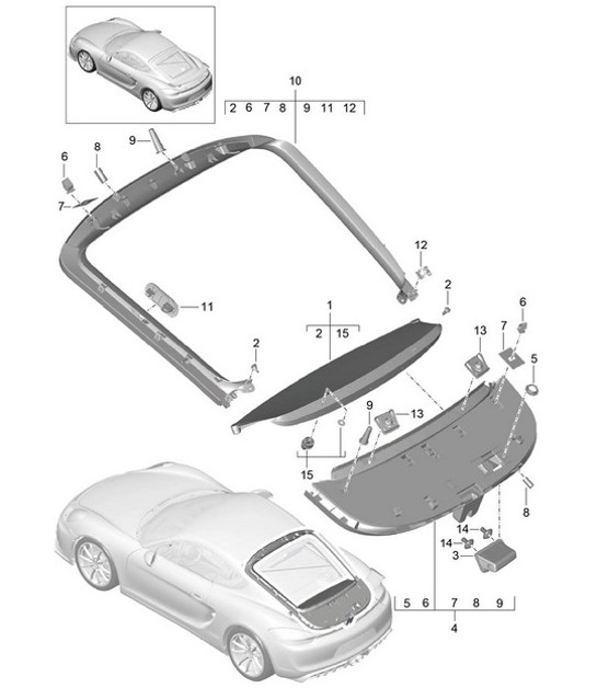 Diagram 807-035 Porsche Macan (95B) MK1 (2014-2018) Karosserie