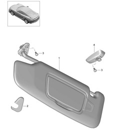 Visiere parasole (PR:XLU, Alcantara) 981C Cayman GT4 2016