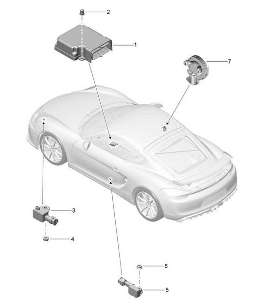 Diagram 901-005 Porsche 991 (911) MK1 2012-2016 Elektrische apparatuur