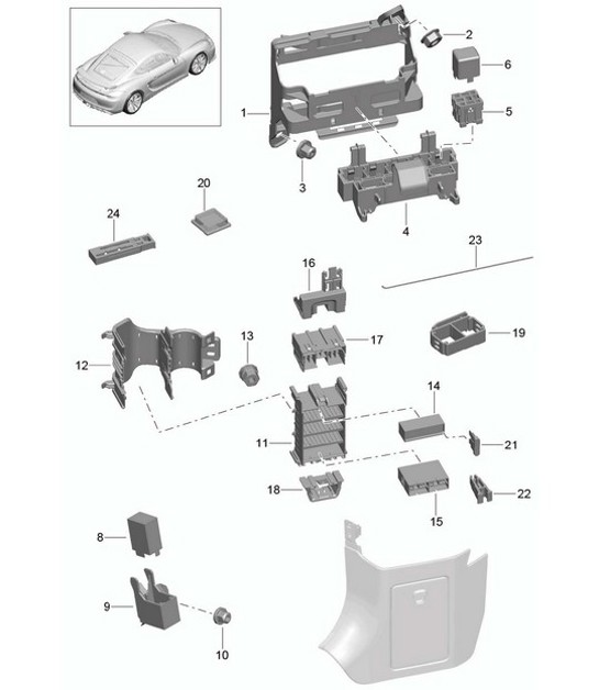 Diagram 902-000 Porsche Cayman 987C / 981C (2005-2016) Elektrische Ausrüstung