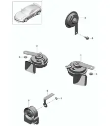 Fanfara/clacson/sistema di allarme 981C Cayman GT4 2016