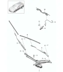 Windscreen wiper system, compl. /  Rain sensor 981C Cayman GT4 2016