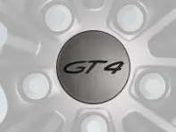 Enjoliveurs avec logo 'GT4' en Platine (satiné) pour Porsche Cayman GT4 - 00004460719