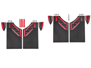 Set spatlappen voor/achter met bevestigingsmateriaal. Porsche 955 / 957 Cayenne - PCG504821A
