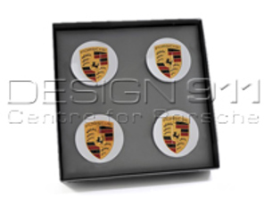 Copricerchi con cresta colorata per Porsche Macan (set di 4) - 00004460510, 00004460710