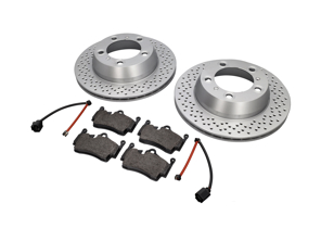 Ensemble plaquettes de frein arrière et disques de frein. Porsche981 - 98735240101, 98735293903, 98160916300