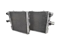 Radiator for water coolant fluid, SET OF 2. Porsche Boxster 987 / Cayman 987C / 997 (OE Part No. 99710613102 / 99710613202) - 99710613102, 99710613202 - 8MK376730581, 8MK 376 730-581, 8MK376733671, 8MK 376 733-671, 58485, 58486