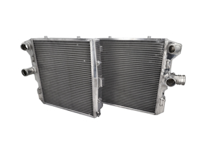 Radiator for water coolant fluid, SET OF 2. Porsche Boxster 987 / Cayman 987C / 997 (OE Part No. 99710613102 / 99710613202) - 99710613102, 99710613202 - 8MK376730581, 8MK 376 730-581, 8MK376733671, 8MK 376 733-671, 58485, 58486