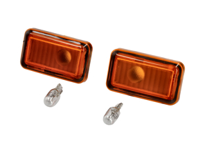 Répétiteurs latéraux carrés ambre (lot de 2). Porsche 924 / 944 / 968 / 993 / 964 / 911 - 4A0949101, 99963103290