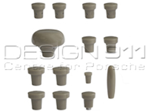 Jeu de boutons de tableau de bord, GRIS. Porsche 356A (1955-1959) - PCG35655200600, 64455281100600, 64455285300600, 64455283100600, 64455282101600