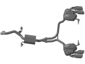 Impianto di scarico sportivo, con terminali di scarico Silver. Porsche 95B.2 Macan S - 95B044211, 95B044211A