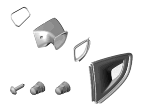 Rear quarter window vent kit Weissach Pack. Porsche 718 Cayman GT4