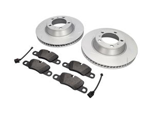 Plaquettes de frein arrière et ensemble de disques de frein. Porsche Panamera 3.0L Diesel / 4S - 971615601P, 971615602P, 95861236550, 97035294908