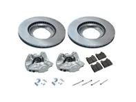 Bremssattel, Bremsscheibe und Bremsbelagsatz vorne. Porsche 911 / 911 SC - 477405083A, 477405083D, 91135104120, 91135195006, 91135194901, 91135195001, 91135195002, 91135195008, 91135195011, 90135199700, 91135193800, 91135194401, 91135194405, 91135195000, 92335190100, 94435195006, 91135142502, 91135142602