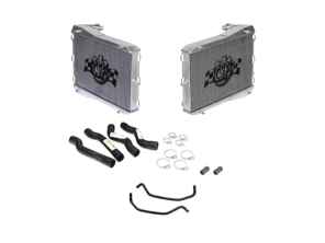 Radiatore in alluminio per liquido refrigerante e tubi flessibili SET DI 2. Porsche 986 Boxster - 99610613151, 99610613251, 99610613150 - 7044