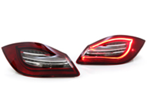 Indicatori di direzione posteriori a LED lente chiara/rossa e base cromata. Porsche 987 MKII / 987C MKII - 98763142703, 98763142803