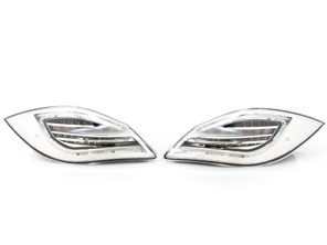 Indicatori posteriori a LED, lente All Clear e base cromata. Porsche 987 MKII / 987C MKII - 98763142703, 98763142803