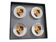 Copricerchi con stemma colorato per Porsche 718 Boxster / Cayman (Set di 4) - 00004460508, 99104460023, 00004460708