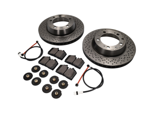 Paquete de pastillas de freno y discos de freno traseros para Porsche 993 C2/4 1994-97 - 99335204102, 99361236502, 96435193903, 96535209601, 99635208600