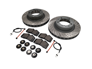 ANTERIORE Pacchetto pastiglie freno e disco freno. Porsche 965Turbo - 96535104300, 96535104400, 99335193905, 96535104300SEB, 96535104400SEB, 99335193905BRE, 96461236302, 96535109600, 96435109601, 90026904701