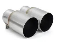 Embouts d'échappement à paroi simple en acier inoxydable brossé. Porsche 981 Cayman GT4 / 981 Boxster Spyder - 98111136160, 98111136161