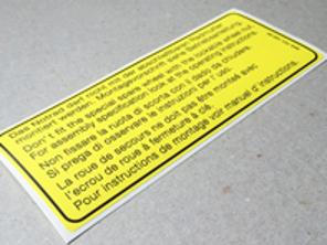 Nood wiel sticker. Porsche 911/944 - 94470119300
