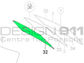 Rear screen CLEAR COUPE. Porsche 911/912 65-84 - 91154510202, 91154510500