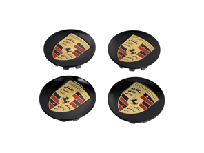 Copricerchi con stemma colorato per Porsche 718 Boxster / Cayman (Set di 4) - 00004460536, 00004460726