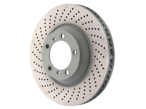 Disco freno anteriore, monoblocco forato e alveolato, 350x34 mm. Porsche 997 TURBO - 99735140501, 99735140601, 99735140500, 99735140502, 99735140600, 99735140602 - PFL30904, PFR31004