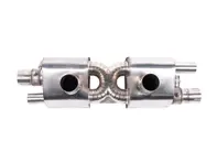 Silencieux arrière sport en titane avec valve Rennline. Porsche 991.2 avec échappement central. - 9P251053B, 9P251053D - EX32 BLACK, EX32 SILVER, EX32