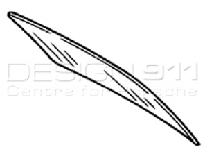 Achterruit Lichtgewicht polycarbonaat glas. Porsche 911 F/G 1968-89 Met ventilatie - 9114 10C, 9114 10G, 911410C, 911410G