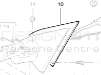 Joint de base de rétroviseur de porte. Porsche Cayenne 955 - 95573183301, 95573183401