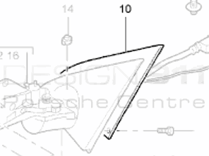Joint de base de rétroviseur de porte. Porsche Cayenne 955 - 95573183301, 95573183401
