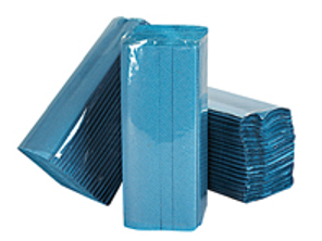 Essuie-mains en papier plié en C bleu 1 épaisseur - 12 paquets de 240 feuilles - CBT28801