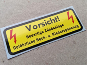 Vorsicht! Sticker voor spoel en CDi-box. Porsche 911 / 930 (1969 – 1989) - 91170120155