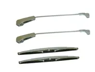 Ensemble bras et balais d'essuie-glace style fourche Pickle. Porsche 356A Coupé / Cabriolet / Cabriolet D - 64462830114, 64462830110, 64462831105 - 356WSN003, 356WSN001
