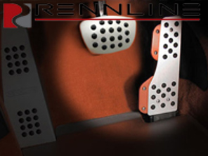 Jeu de pédales Rennline en aluminium 2 pièces avec poignée en caoutchouc. Porsche 911/912/930/964/993 TIPTRONIC - P70.60.53, P706053