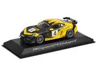 Porsche 718 Cayman GT4 Clubsport-model, Racing geel/zwart 1:43 - DieCast - WAP0204150K