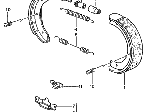 Handbremsbacken Federsatz. Porsche Boxster 1998-2005 - 98635299501, 98635274100, 98635272301, 98635272100, 98635207100, 98635207302