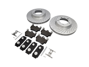 VORDERE Bremsbeläge und Bremsscheibenpaket. Porsche 997 C2 Textar - 99635140501, 99635140601, 99761275601, 99761275901, 99635108802, 95535296000, 99735193907