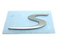 S - Stemma sul cofano posteriore, CROMATO. Porche 991 - 99155924301