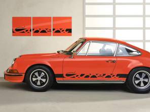 Wandkunst - Carrera Seitendekor in Orange. Limitierte Auflage