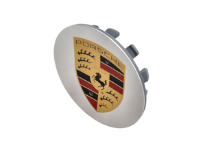 Radkappe Poliert mit farbigem Porsche Wappen für 911 Turbo Wheels - 9Y0601149B, 7PP601149J, 7PP601149G