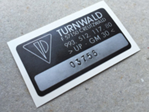 Turnwald achterspoiler sticker. Porsche 993 GT2 (1995 – 1998) - 99351211780