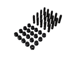 Set di prigionieri di ricambio per bulloni ruota in titanio (+15 mm più lunghi) con dado nero senza tappo per la moderna Porsche - 99636120300, 99636120301, 99636120302, 99736120301, 99736120302, WHT006978, 99636120390, 99636198000, 99736198007, WHT004676A, HUBSTUDKIT80C, HUBSTUDKIT65B, HUBSTUDKIT65C, N0201121/1, N0201121/2, N0201121/3, LS06, LS07, HUBSTUDKIT