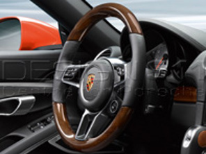 Volante sportivo multifunzione in mogano. Porsche 991.2 / 718 Boxster / 718 Cayman - 99104440034A34, 99104440035A34, 99104440036A34, 99104440037A34